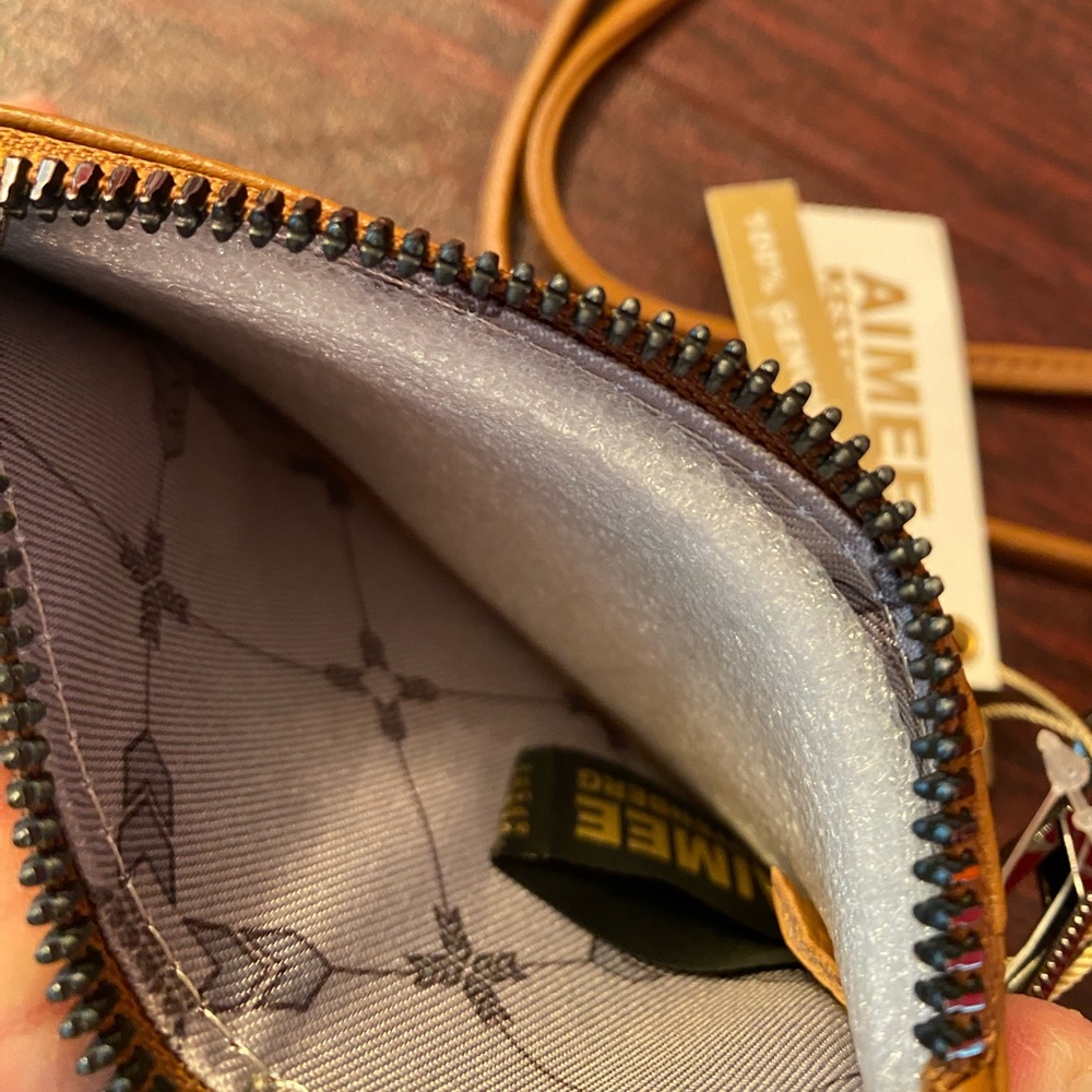 AIMEE KESTENBERG LIMA LANYARD ID CARD CASE 100% LEATHER WITH GUNMETAL HARDWARE - Picture 6 of 7